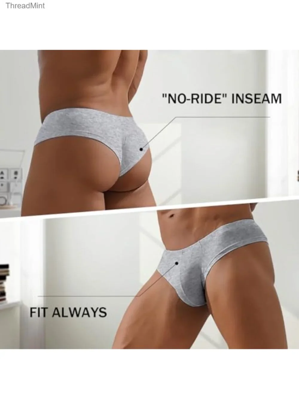 Men's Micro Modal Low Rise Bikini Briefs No Fly Pouch 4-Pack